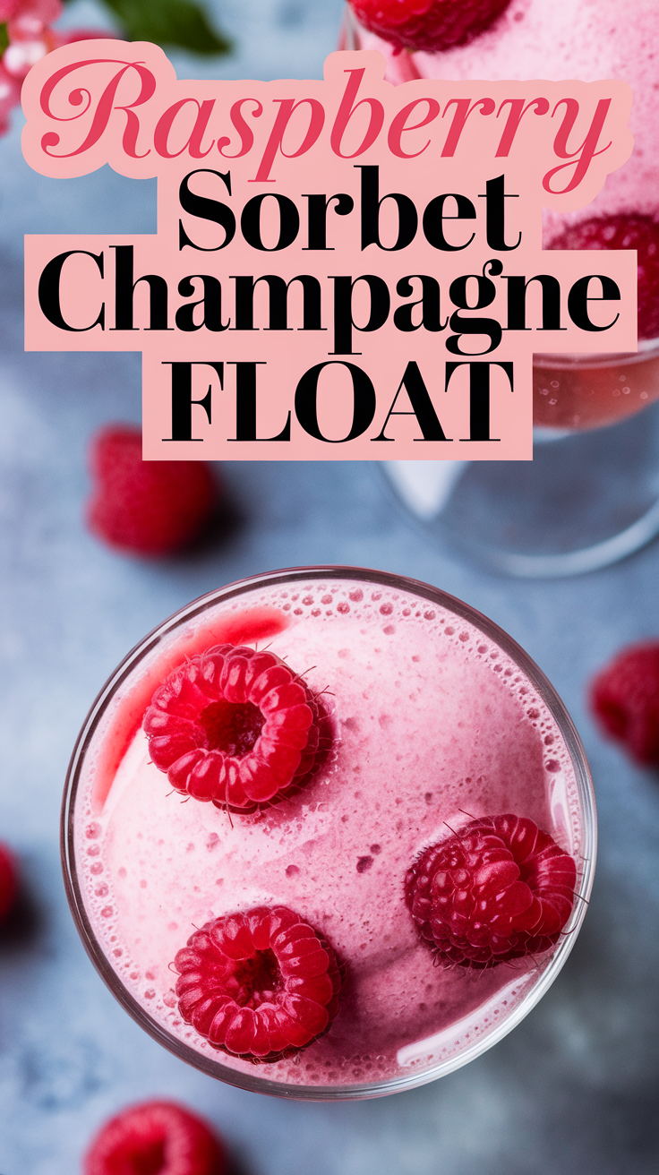 Champagne and Raspberry Sorbet Float