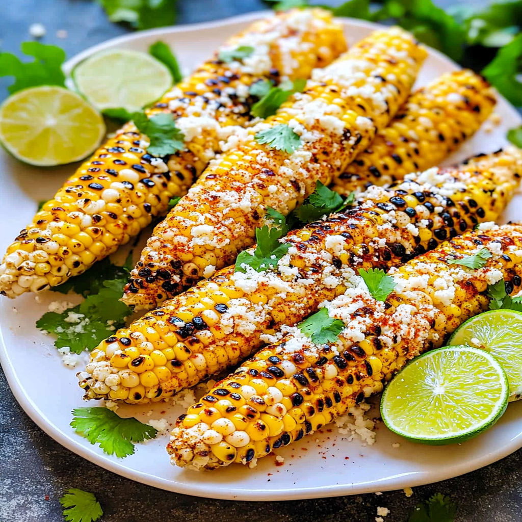 Grilled Corn Elote with Cotija and Chili Lime Butter