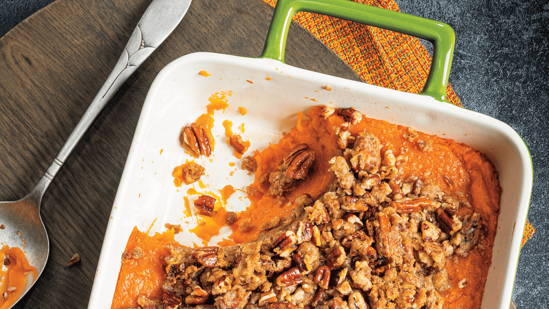 Brown Sugar-Glazed Sweet Potato Casserole with Pecan Crunch