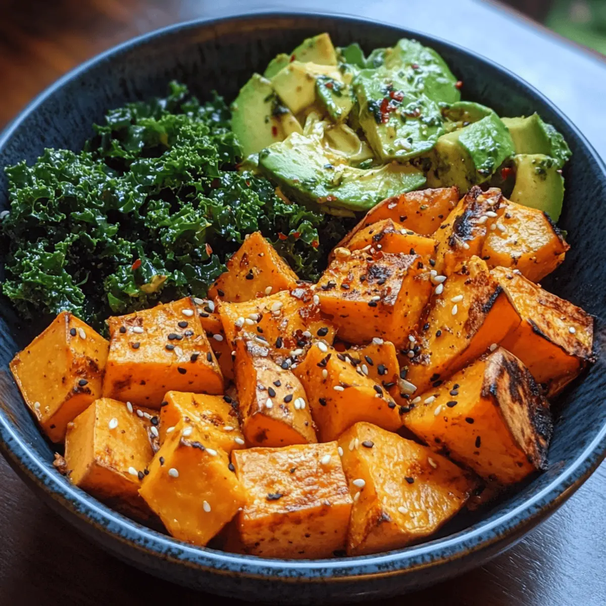 Miso-Glazed Sweet Potato & Kale Bowls
