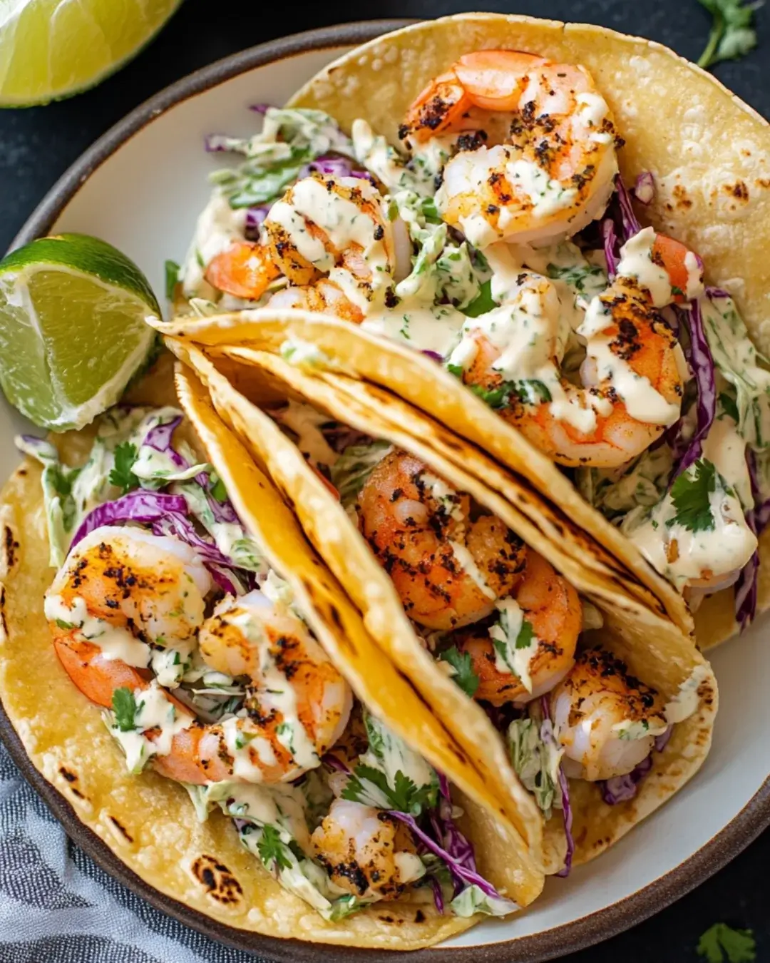 Honey-Lime Shrimp Tacos with Cilantro Slaw