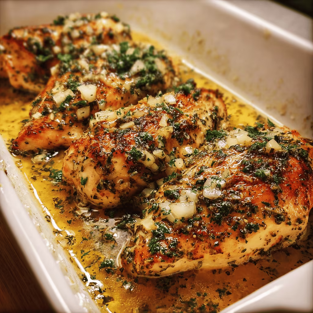 Butter-Baked Chicken Breasts with Garlic and Herbs