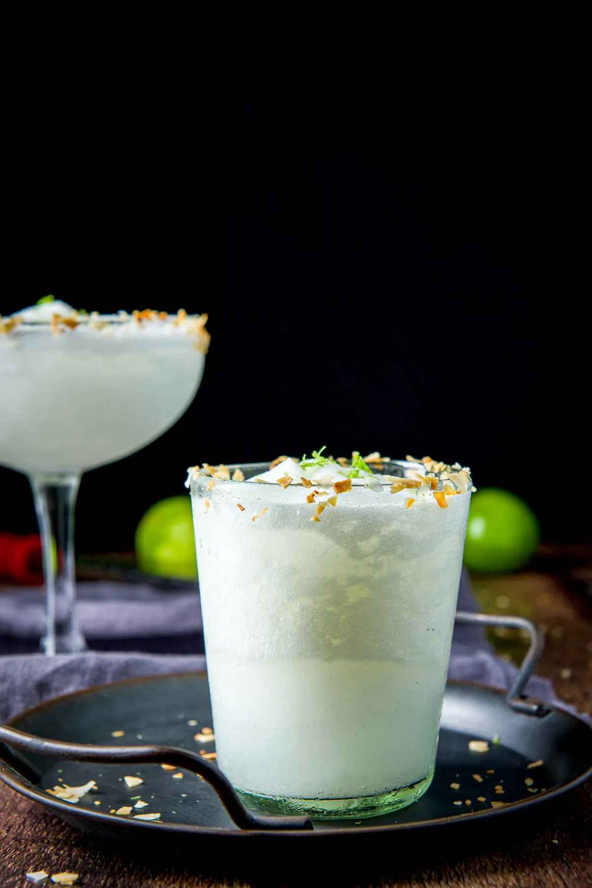 Frozen Tropical Snow White Margarita with Coconut and Lime