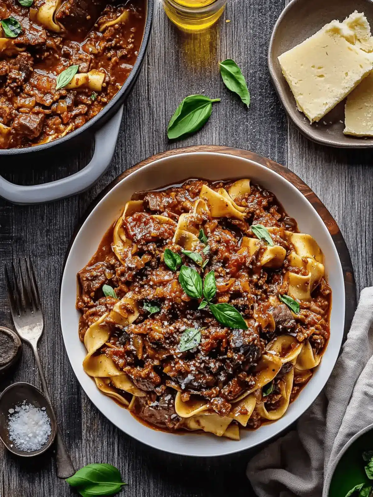 Slow-Cooked Beef Ragu with Red Wine and Rosemary