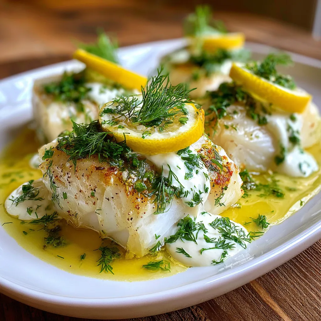 Pan-Fried Cod with Lemon Dill Sauce
