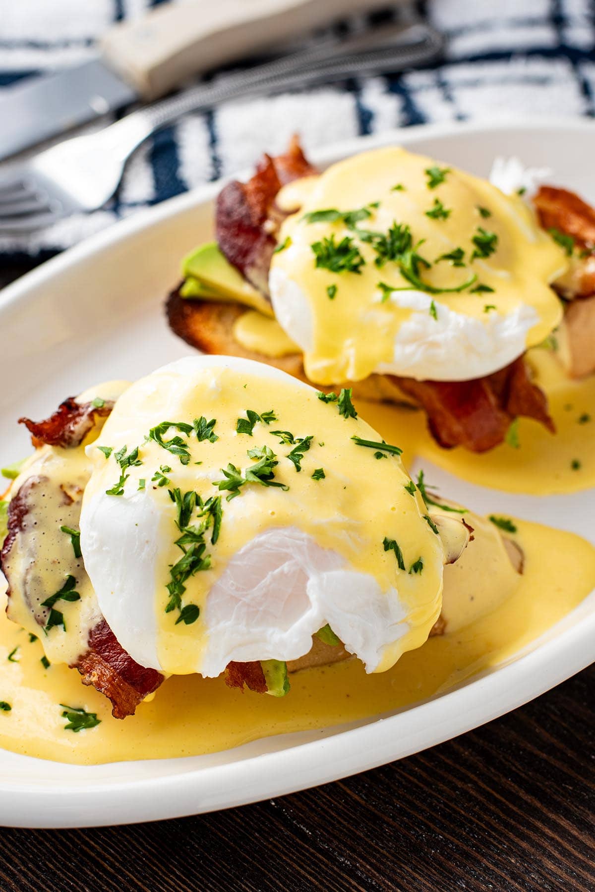 Pan-Seared Eggs Benedict on Sourdough with Hollandaise Sauce