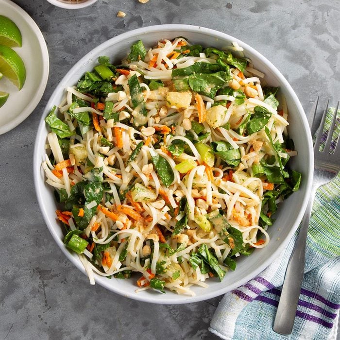 Vietnamese-Inspired Rice Noodle Salad with Sesame Ginger Dressing