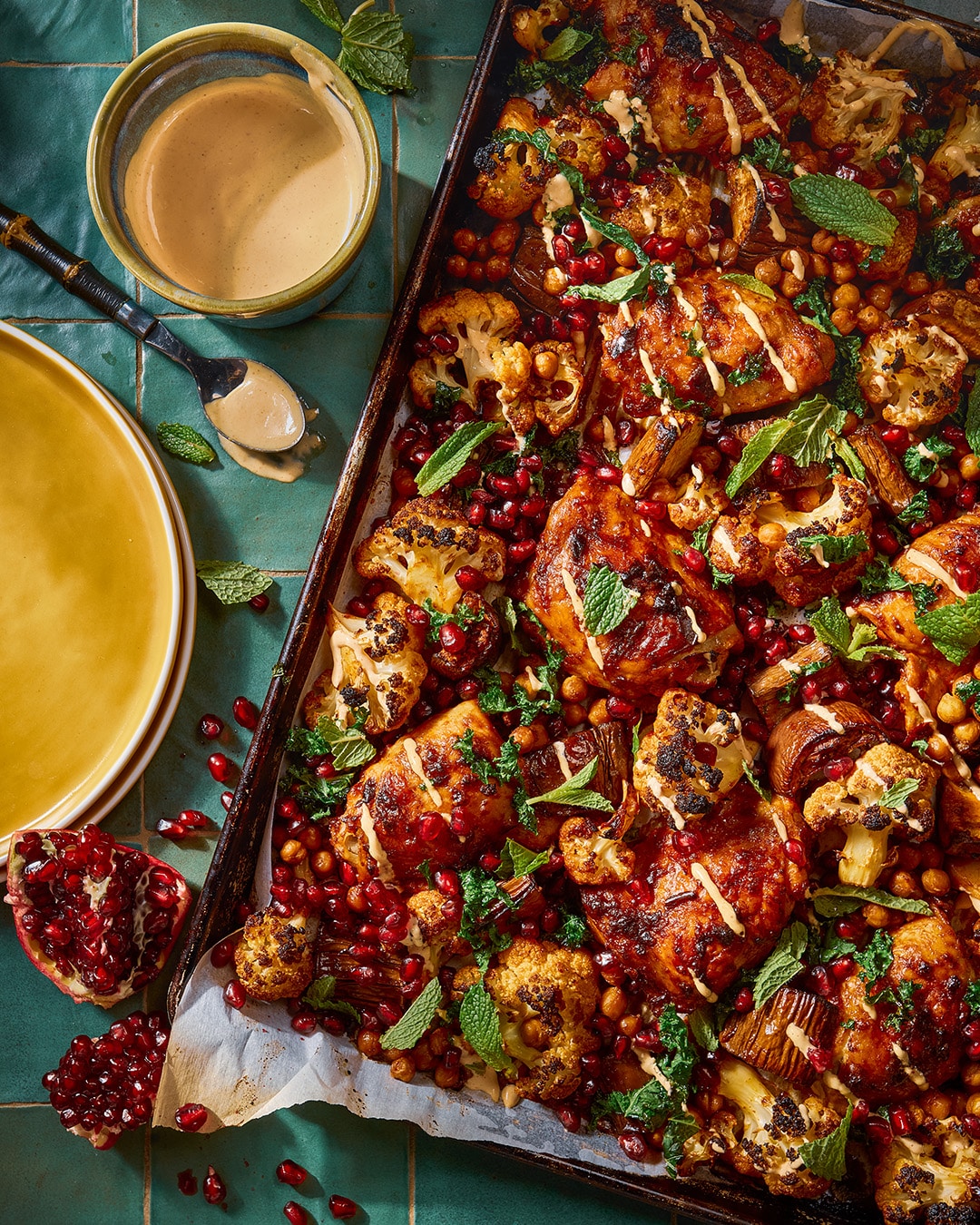 Sheet Pan Harissa-Spiced Pork with Roasted Cauliflower
