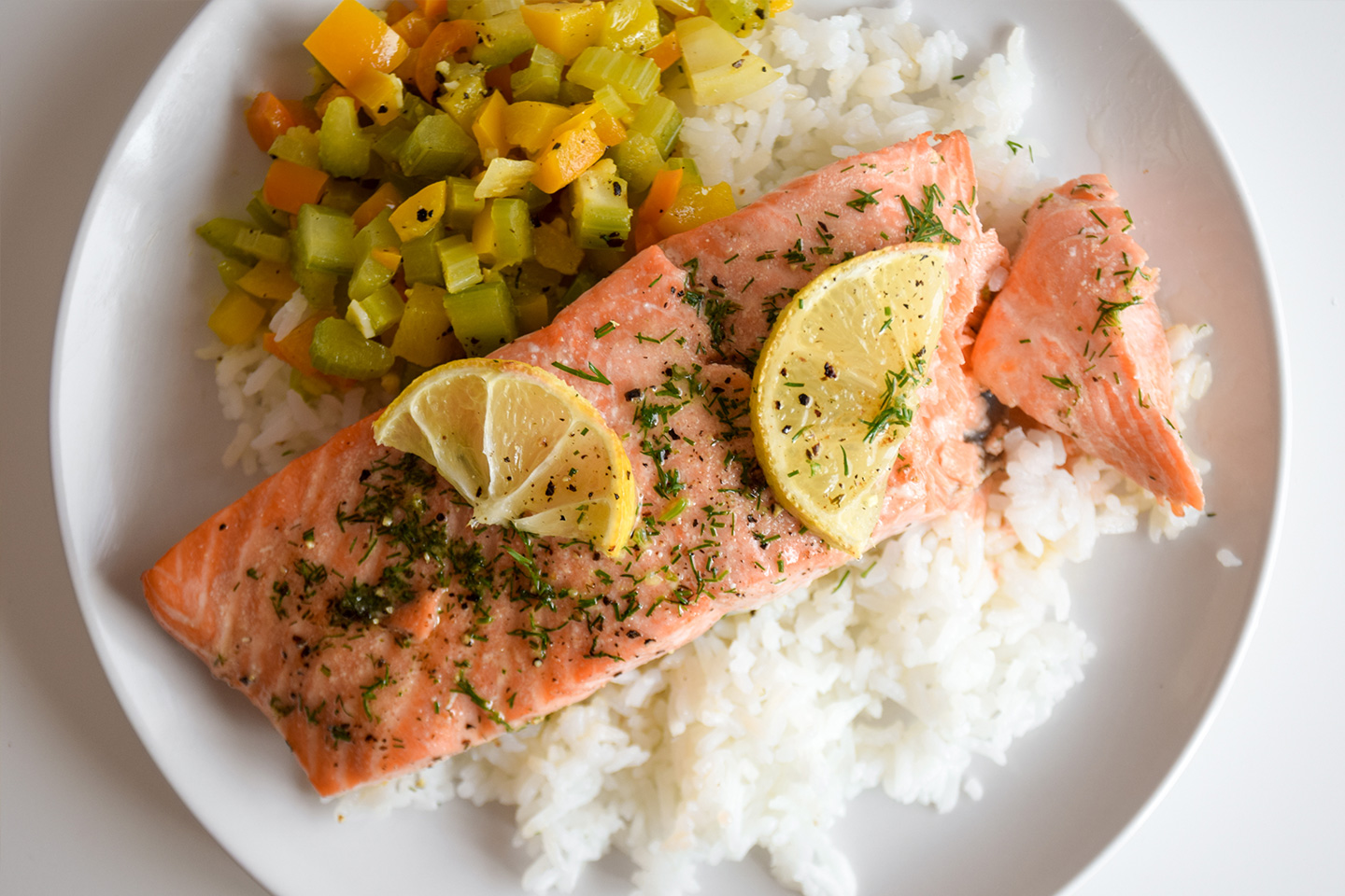 Baked Atlantic Salmon with Dill and Lemon Butter