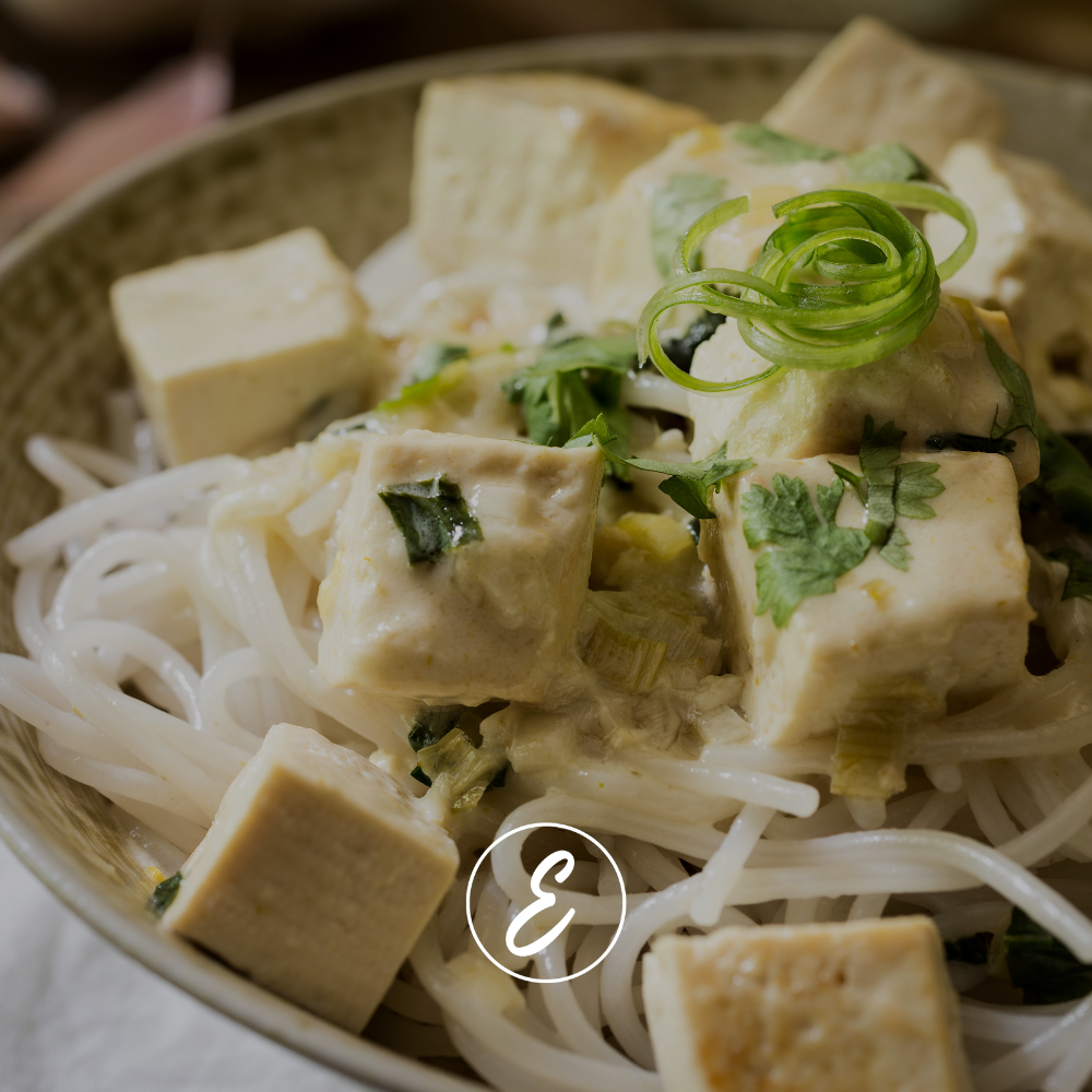 Vietnamese-Inspired Rice Noodle Bowl with Fresh Herbs and Grilled Tofu