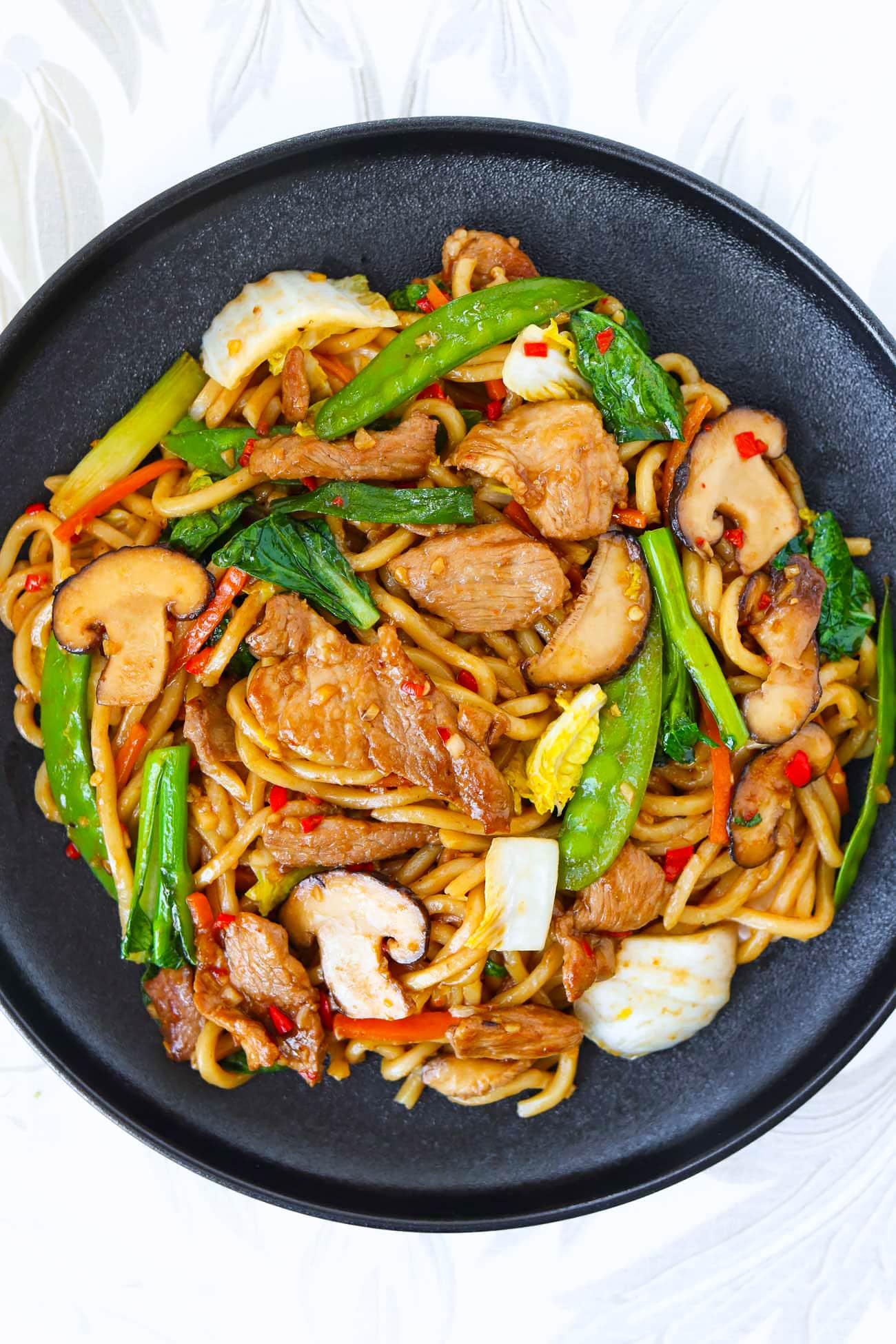 Stir-Fried Shanghai-Style Clubhouse Noodles with Soy-Ginger Glaze