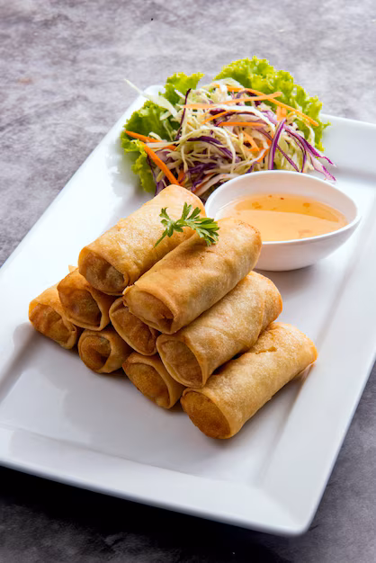 Deep-Fried Pork and Glass Noodle Spring Rolls