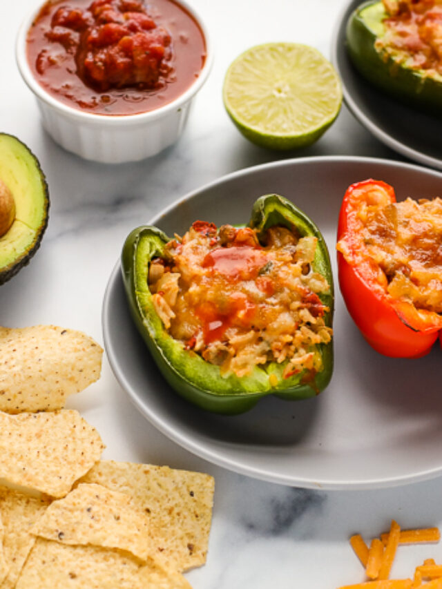 Rice and Lentil Stuffed Peppers