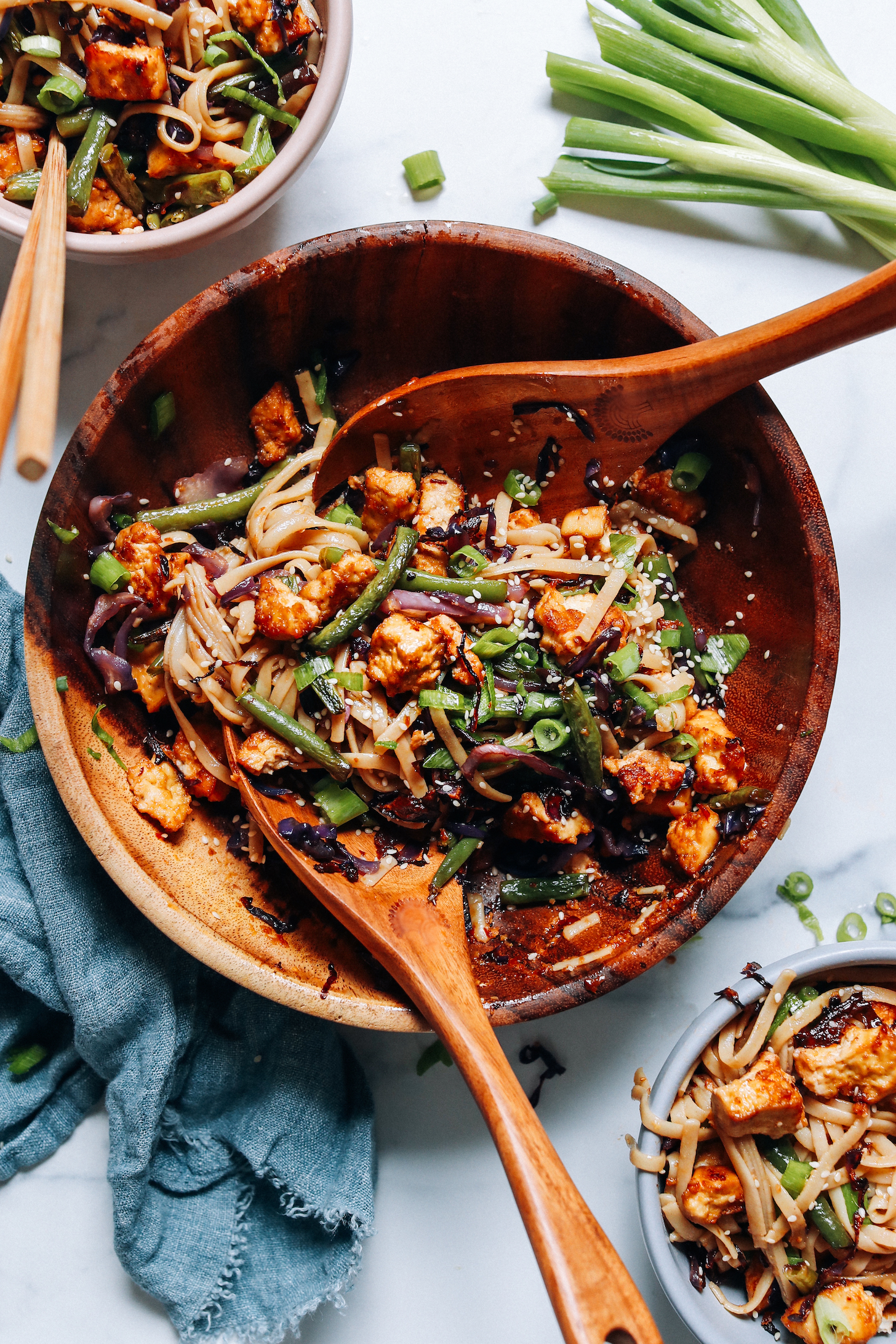 Sautéed Asian Noodles with Sesame-Ginger Tofu
