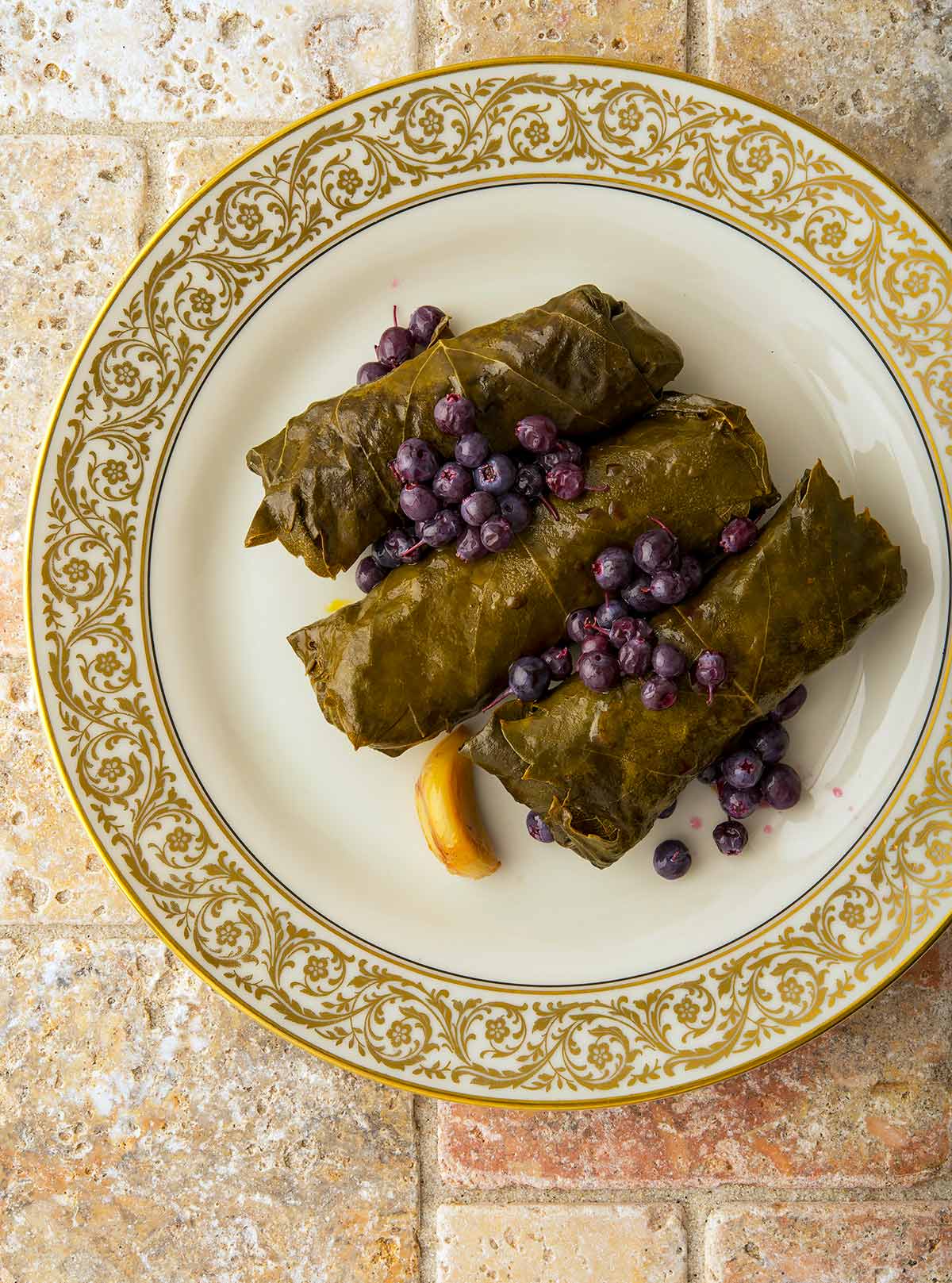 Dolmades Stuffed Grape Leaves with Lemon and Herbs