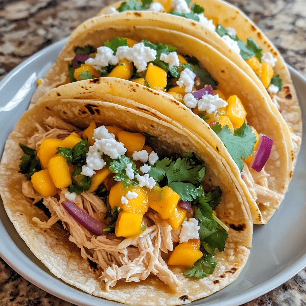 Street Fair Spiced Chicken Tacos with Mango Salsa