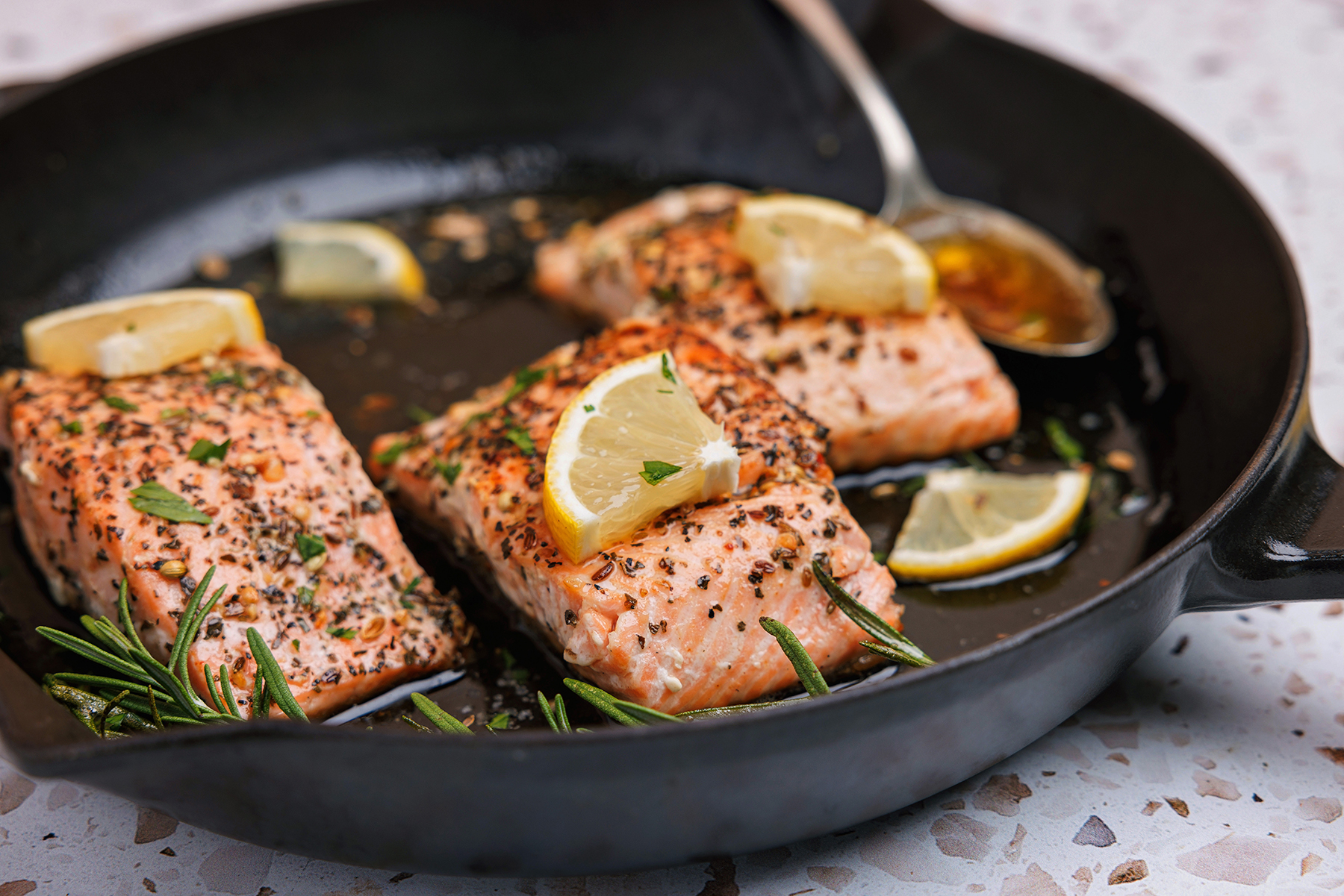 Pan-Seared Salmon with Roasted Cauliflower and Garlic Sauce