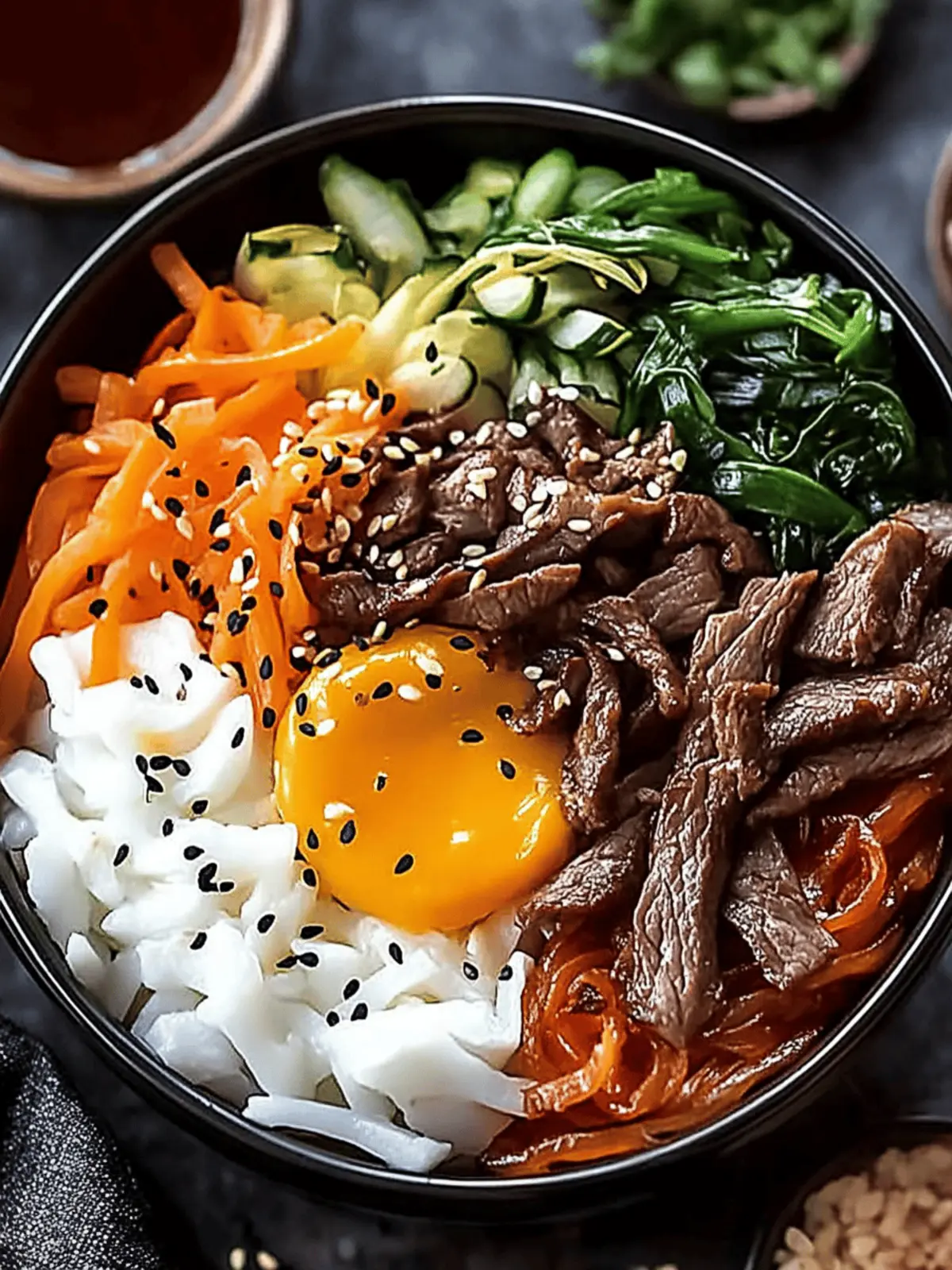 Korean-Inspired Bibimbap Bowl with Sesame-Ginger Dressing