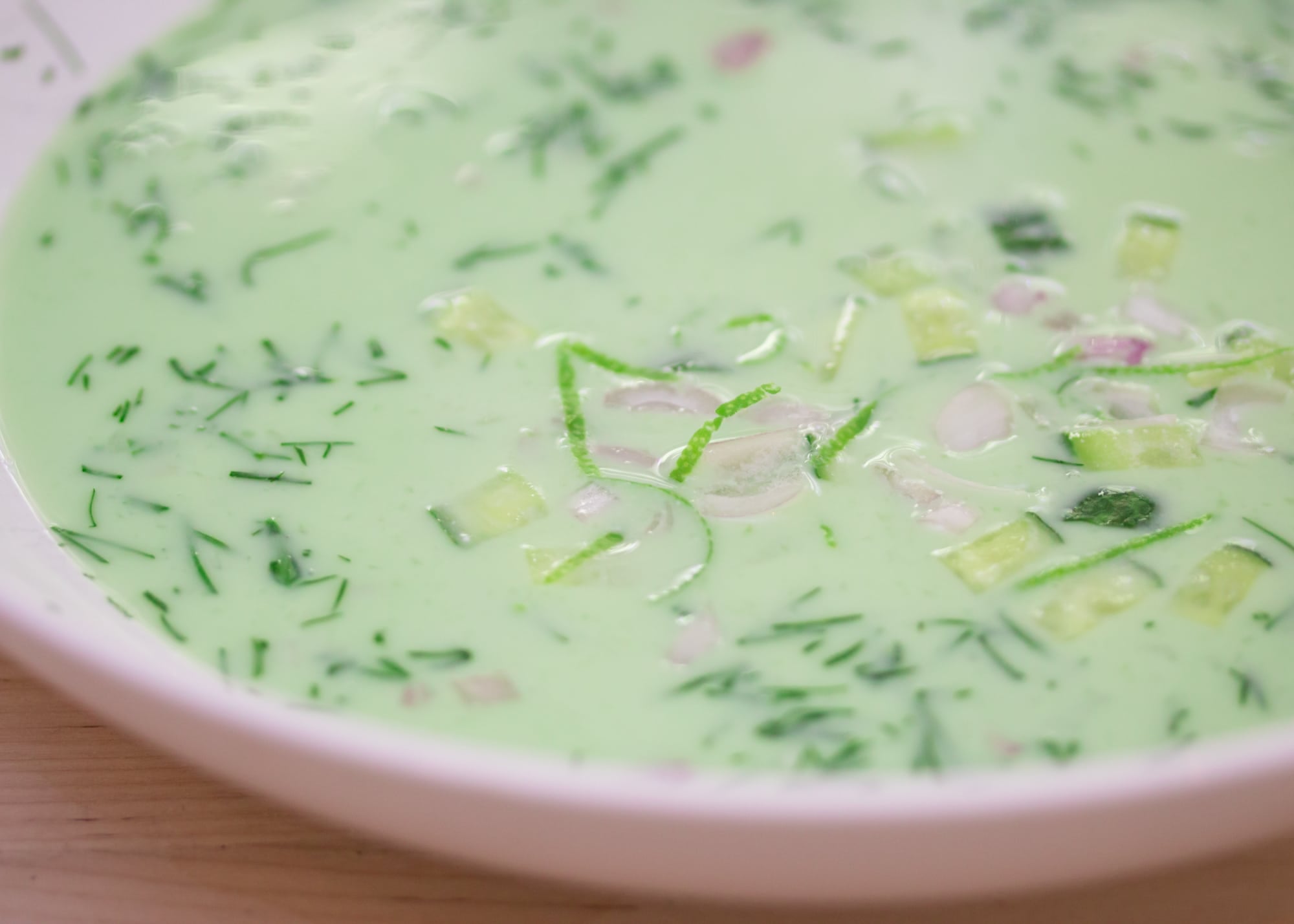 Chilled Cucumber-Mint Soup with Greek Yogurt and Dill