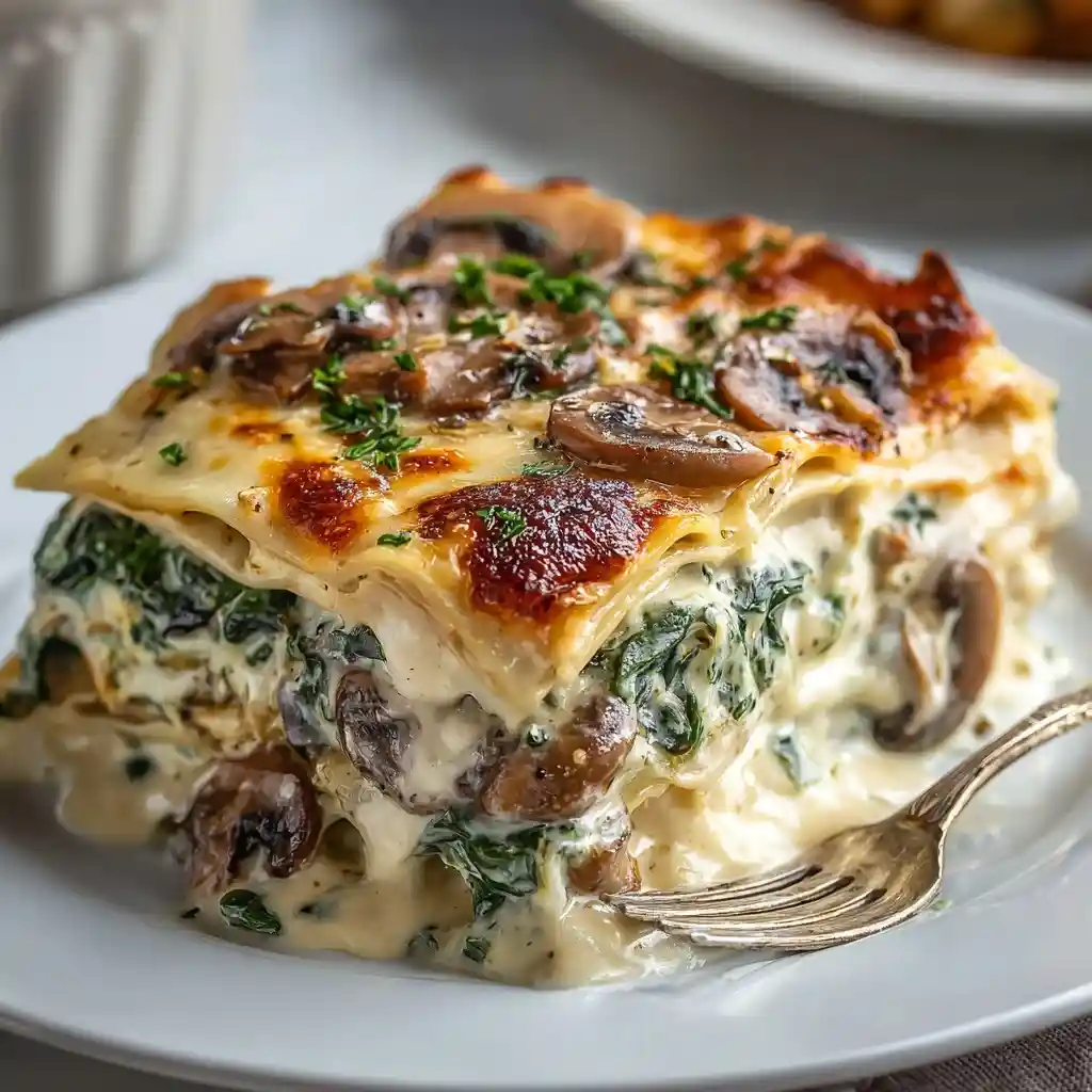 Aim and Ignite Baked Mushroom and Spinach Lasagna
