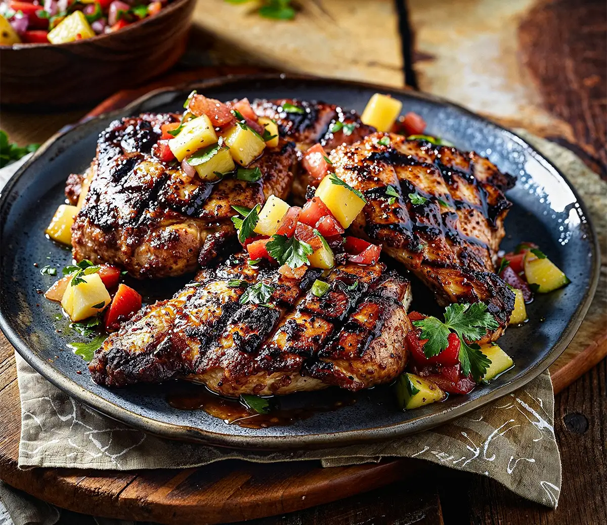 Jerk-Spiced Grilled Chicken with Tropical Pineapple Salsa