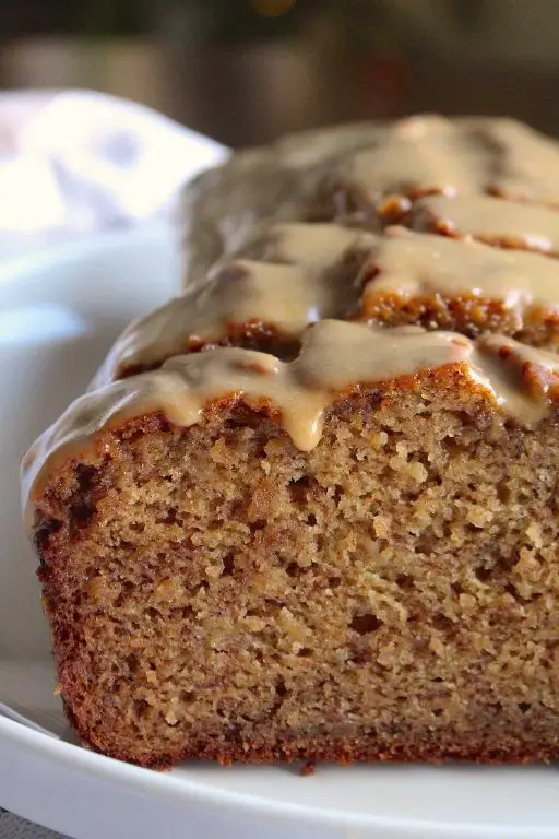 Rum-Soaked Banana Bread with Spiced Caramel Glaze
