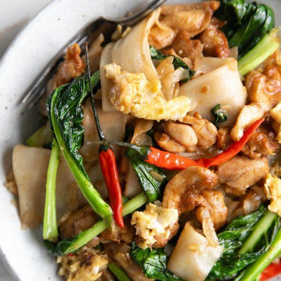 Stir-Fried Pad See Ew with Chinese Broccoli and Egg