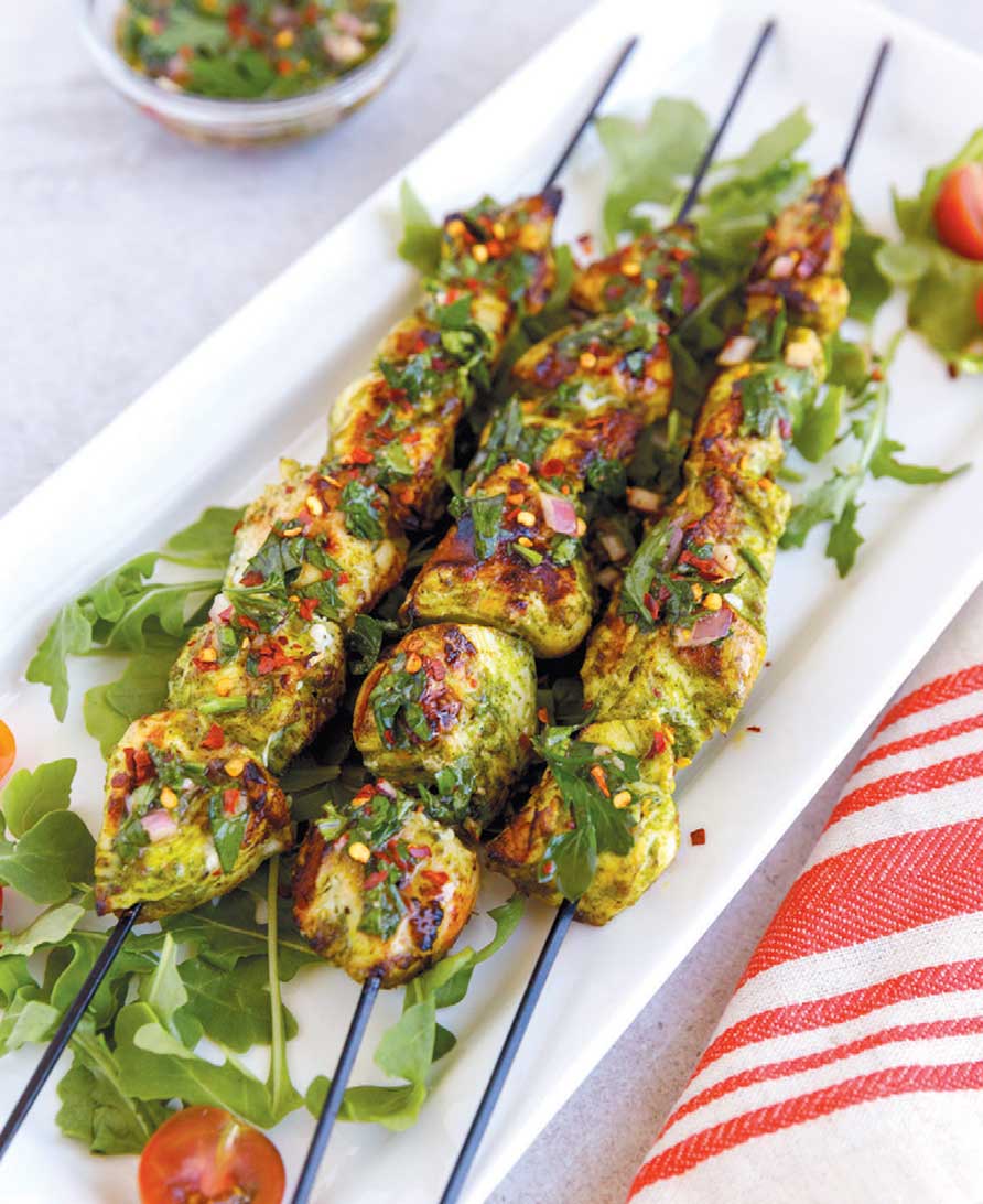 Herb-Infused Chicken Skewers with Chimichurri