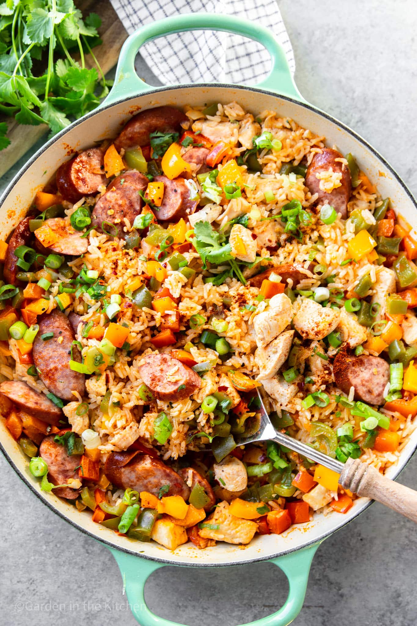 Chicken Jambalaya with Andouille Sausage and Bell Peppers