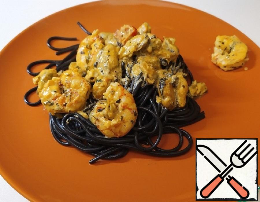 Seafood Pasta in Spiced Tomato Cream Sauce