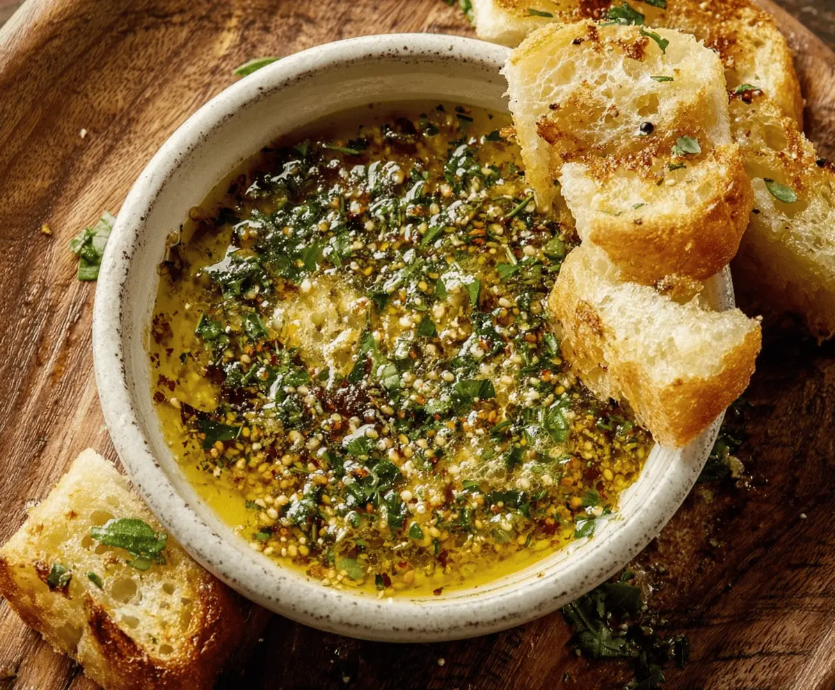 Garlic and Pepper Infused Olive Oil Dip