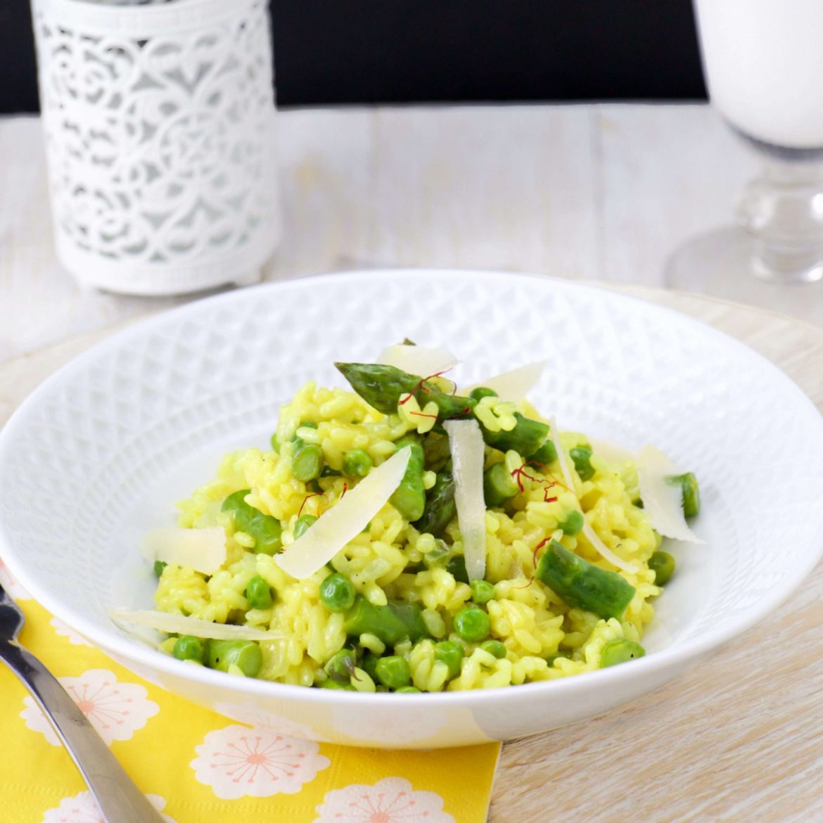 Saffron-Infused Risotto with Asparagus & Lemon Zest