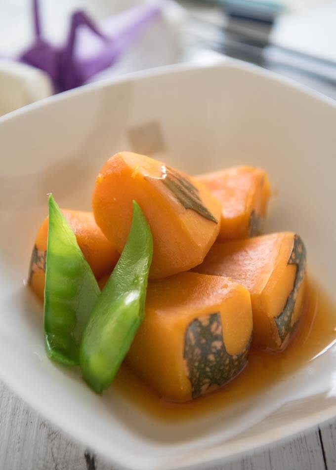 Japanese Pumpkin Kabocha Nimono with Miso and Ginger