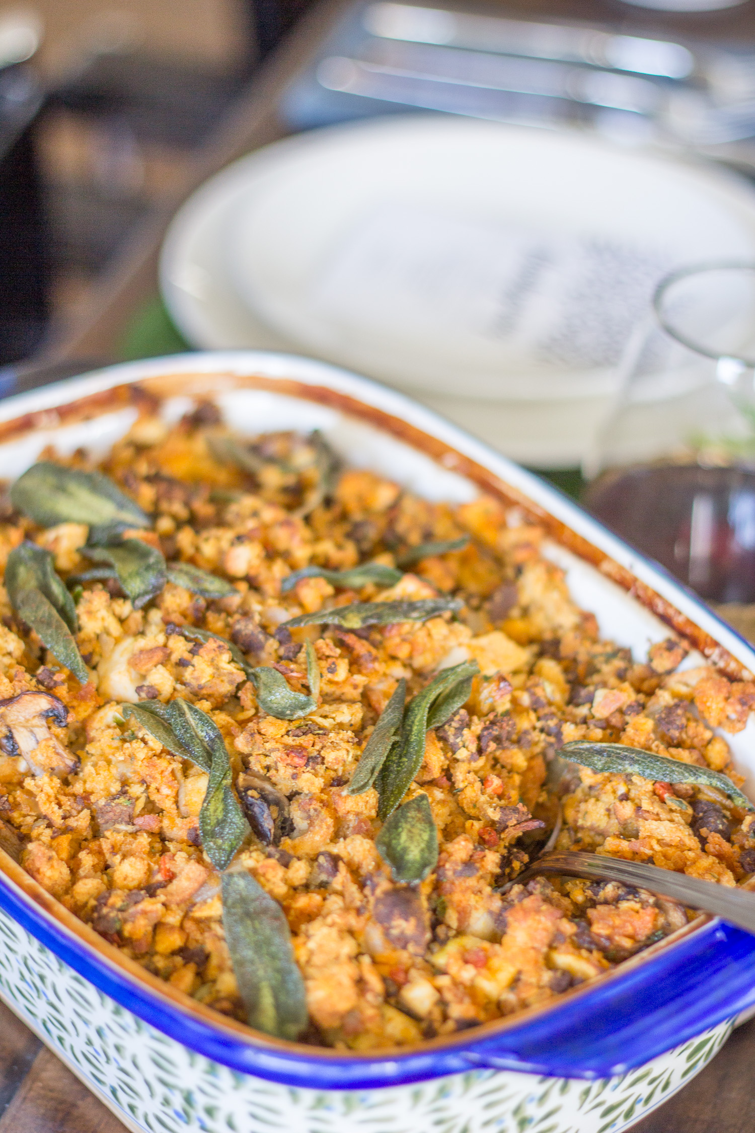 Spiced Pumpkin and Chorizo Stuffing with Sage and Apples