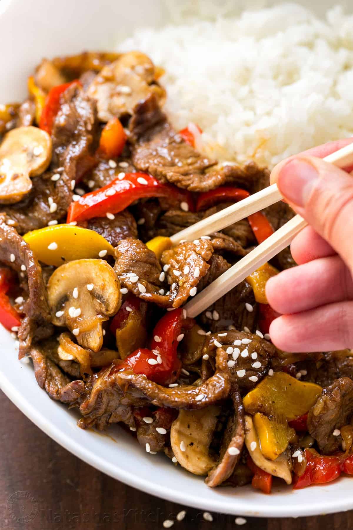 Korean-Inspired Beef Stir Fry with Sesame and Scallions