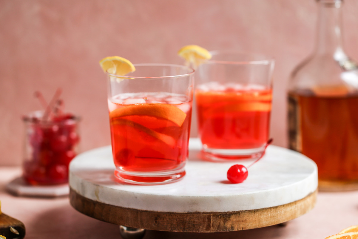 Classic Whiskey Old Fashioned with Orange Twist