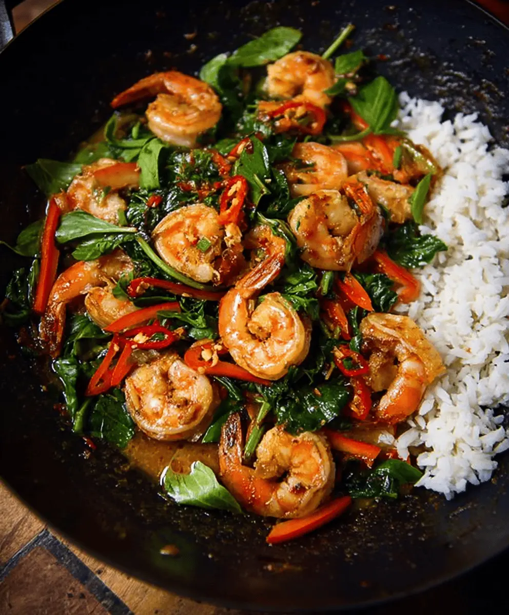 Sautéed Shrimp with Lemongrass and Thai Basil