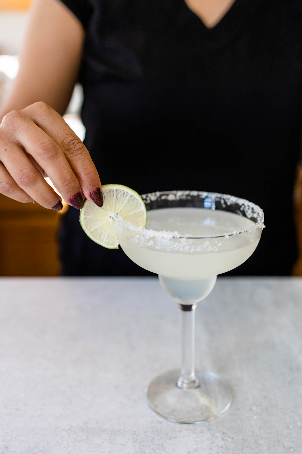 Simple On-the-Rocks Margarita with Salt Rim