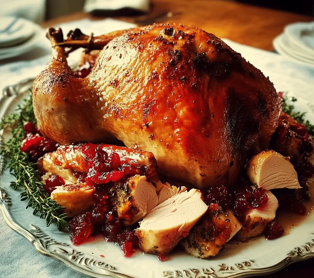 Slow-Roasted Turkey with Spiced Cranberry Relish