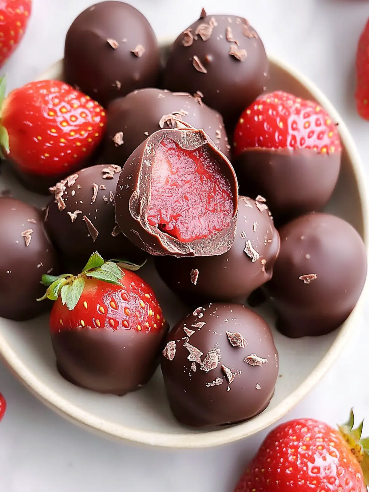 Chocolate-Dipped Strawberry Truffles