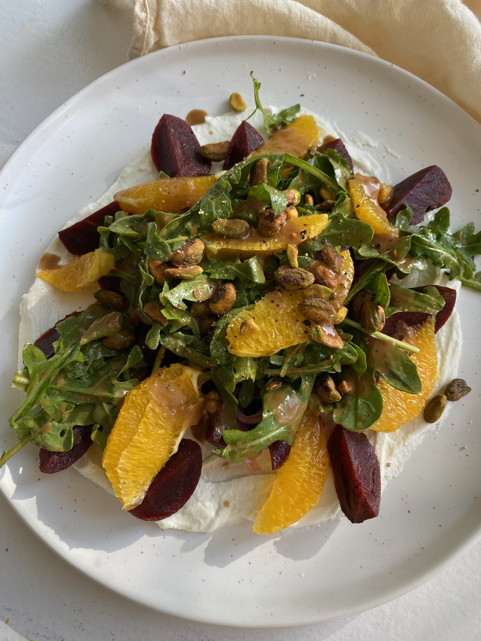 Rose-Infused Beet and Citrus Salad with Goat Cheese