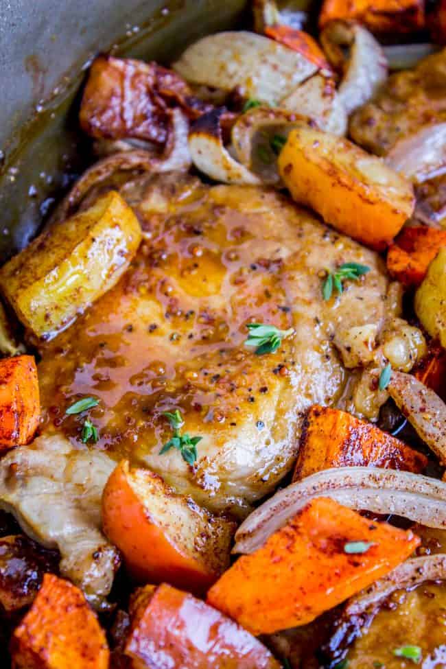 Crispy Pan-Seared Pork Chops with Apple-Cinnamon Glaze