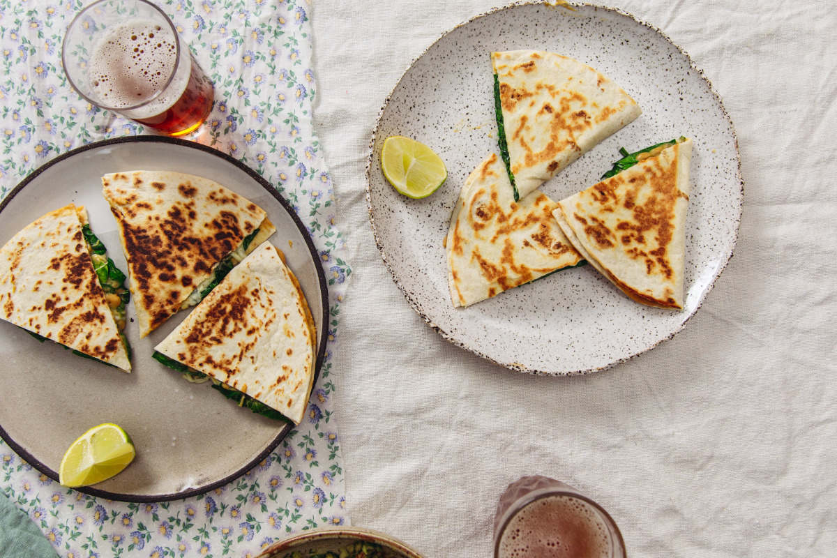 Mini Cheese and Spinach Quesadillas