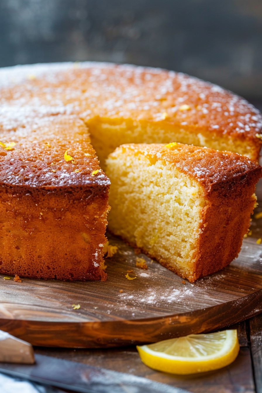 Oven-Baked Lemon Olive Oil Cake with Fresh Berries