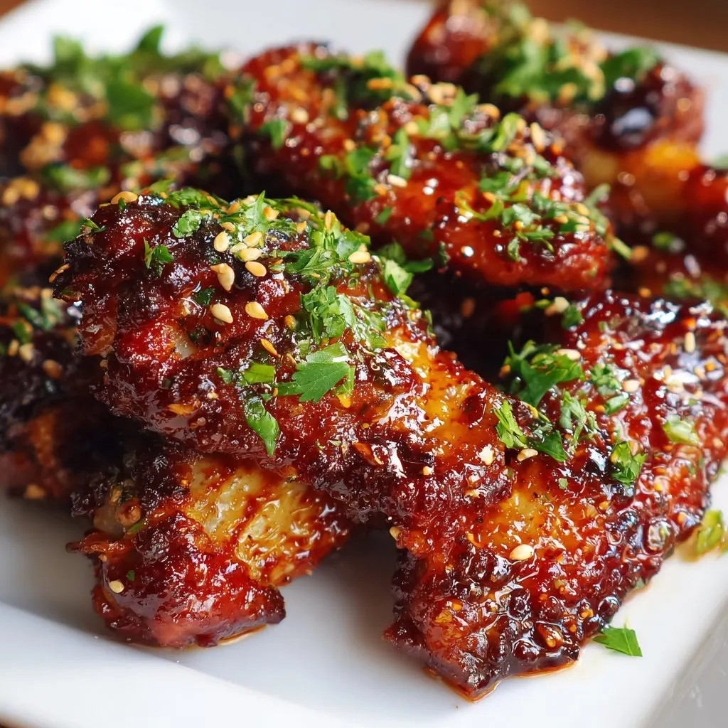 Pan-Seared Korean Chicken Wings with Spicy Gochujang Glaze