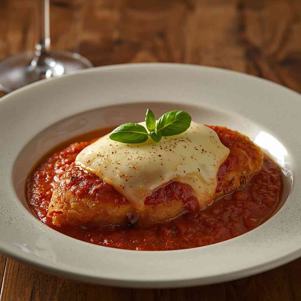 Pan-Fried Chicken Parmesan with Fresh Mozzarella and Marinara