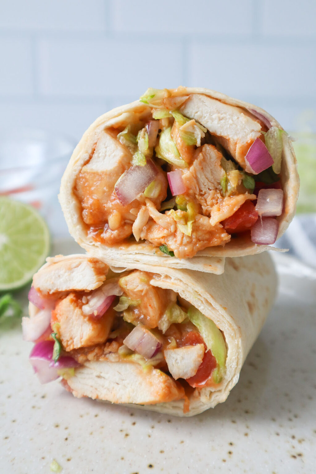Laser Tag-Inspired Spicy Sriracha Chicken Wraps with Crunchy Slaw