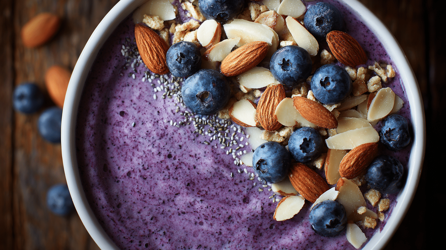 Berry Almond Protein Smoothie Bowl