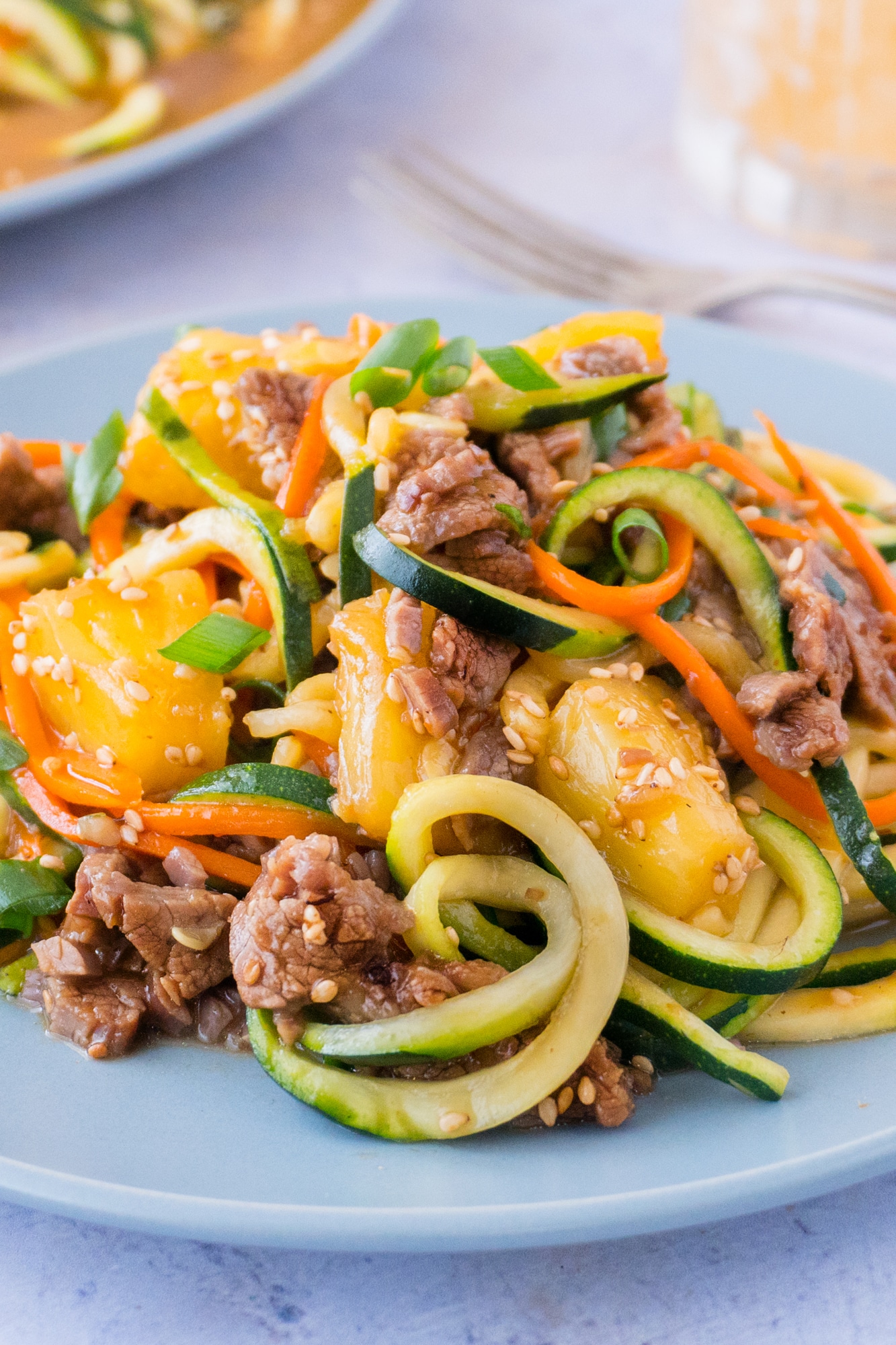 Zucchini Noodle Stir-Fry with Sesame-Ginger Beef