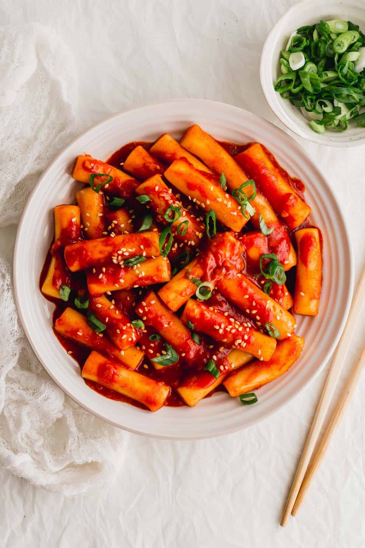 Pan-Fried Korean Tteokbokki with Spicy Gochujang Sauce